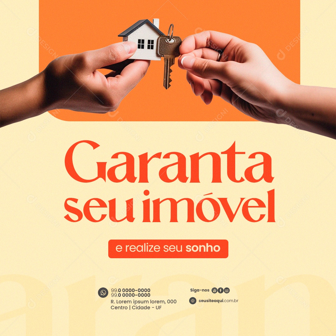 Imobiliária Garanta seu imóvel e realize seu sonho Social Media PSD Editável