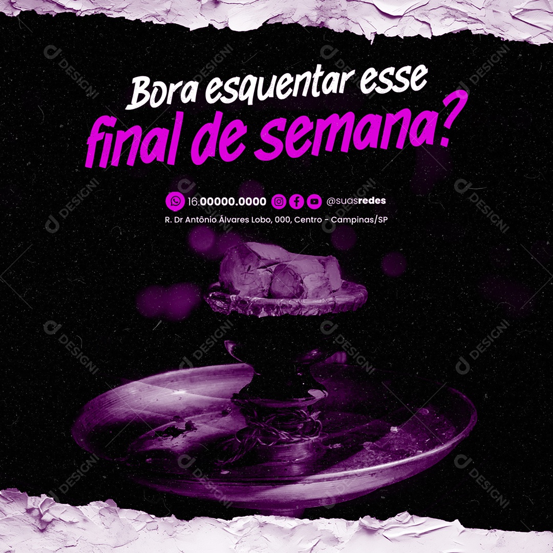 Tabacaria Bora esquentar esse final de semana Social Media PSD Editável