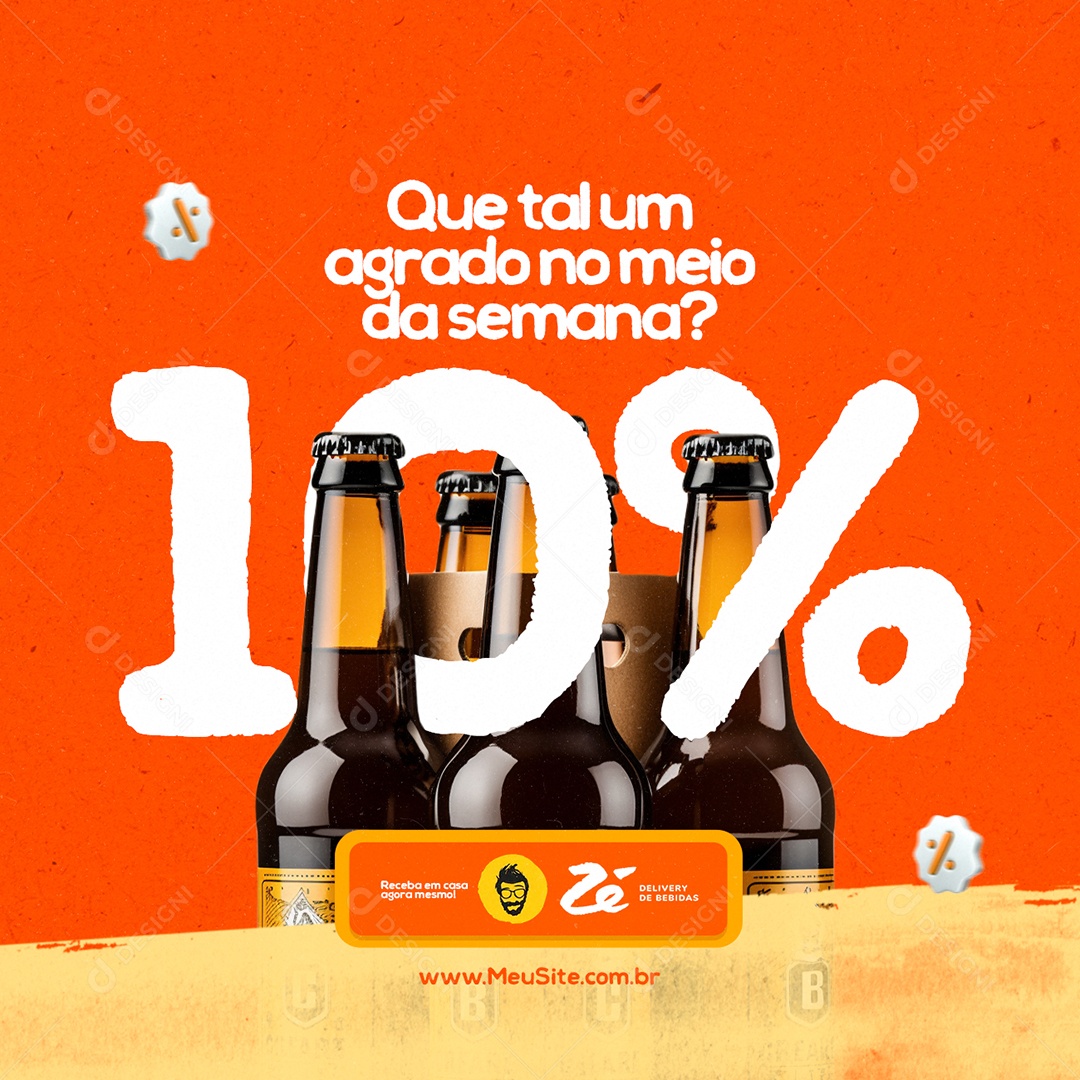 Cerveja Delivery Que tal um agrado no meio da semana Social Media PSD Editável