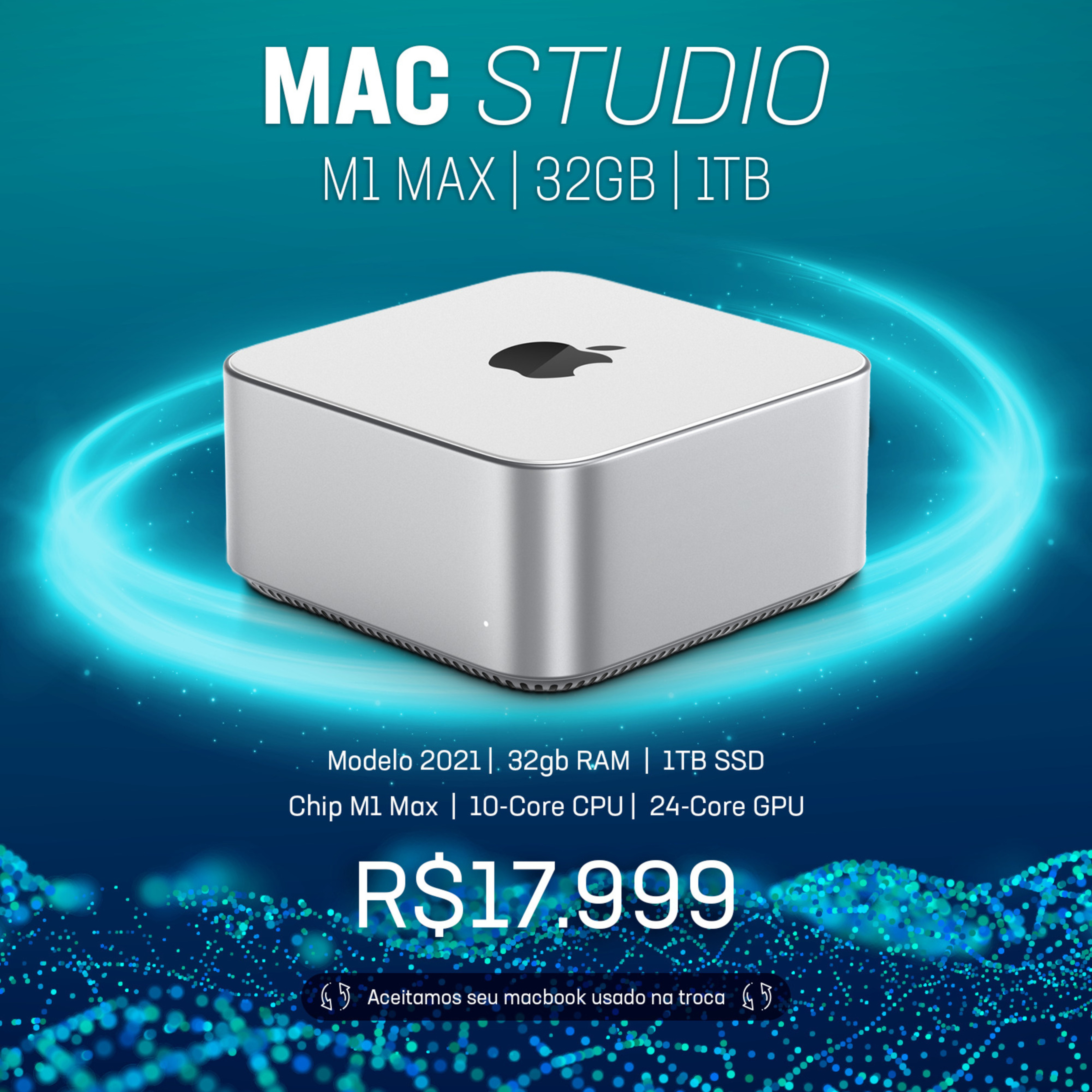 Mac Studio M1 Max 32GB Modelo 2021 Social Media PSD Editável