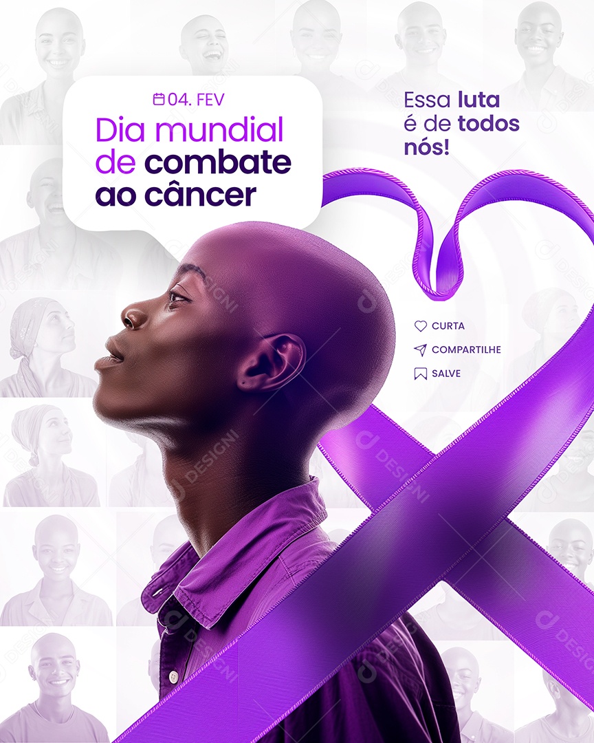 Social Media Essa Luta é De Todos Nós Combate ao Câncer PSD Editável