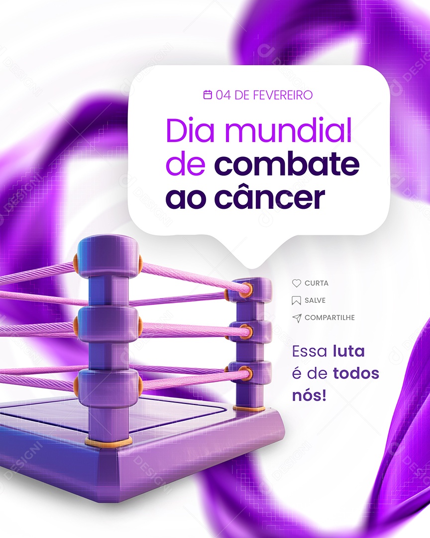 Social Media 04 De Fevereiro Dia Mundial De Combate ao Câncer PSD Editável