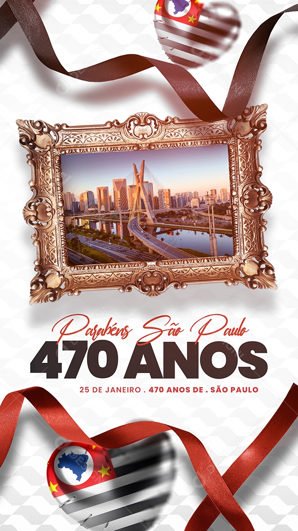 Social Media Story Parabéns São Paulo 470 Anos PSD Editável