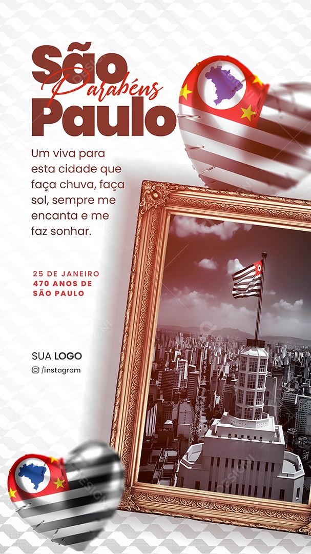 Social Media Story São Paulo Congratulations Editable PSD