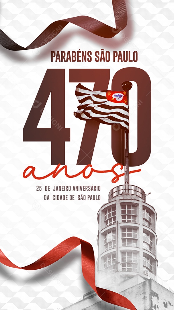 Social Media Story Parabéns 470 Anos Cidade De São Paulo PSD Editável