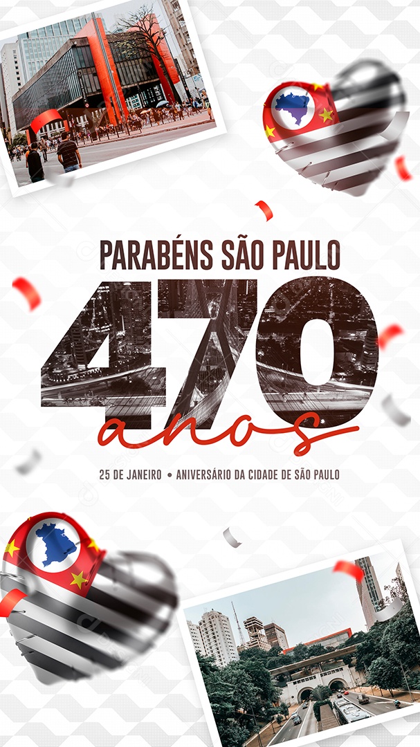 Social Media Story Parabéns São Paulo PSD Editável