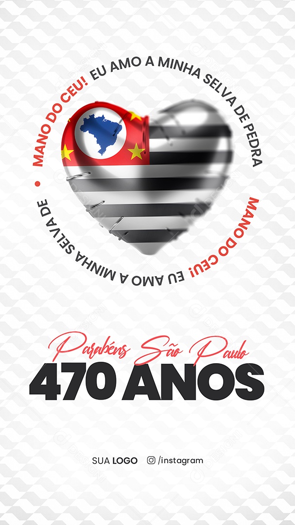 Social Media Story Parabéns São Paulo 470 Anos PSD Editável