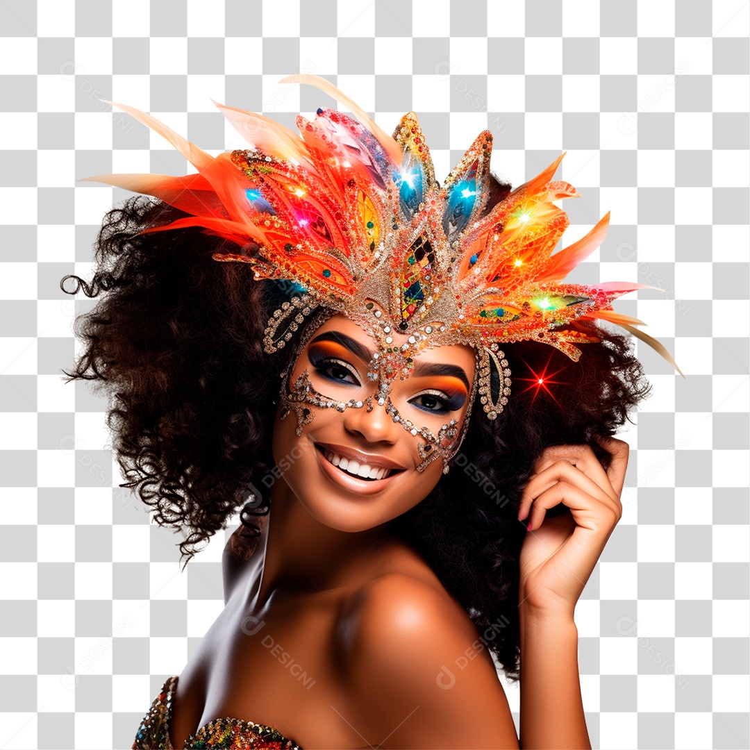 Mulher Vestida Para o Carnaval PNG Transparente