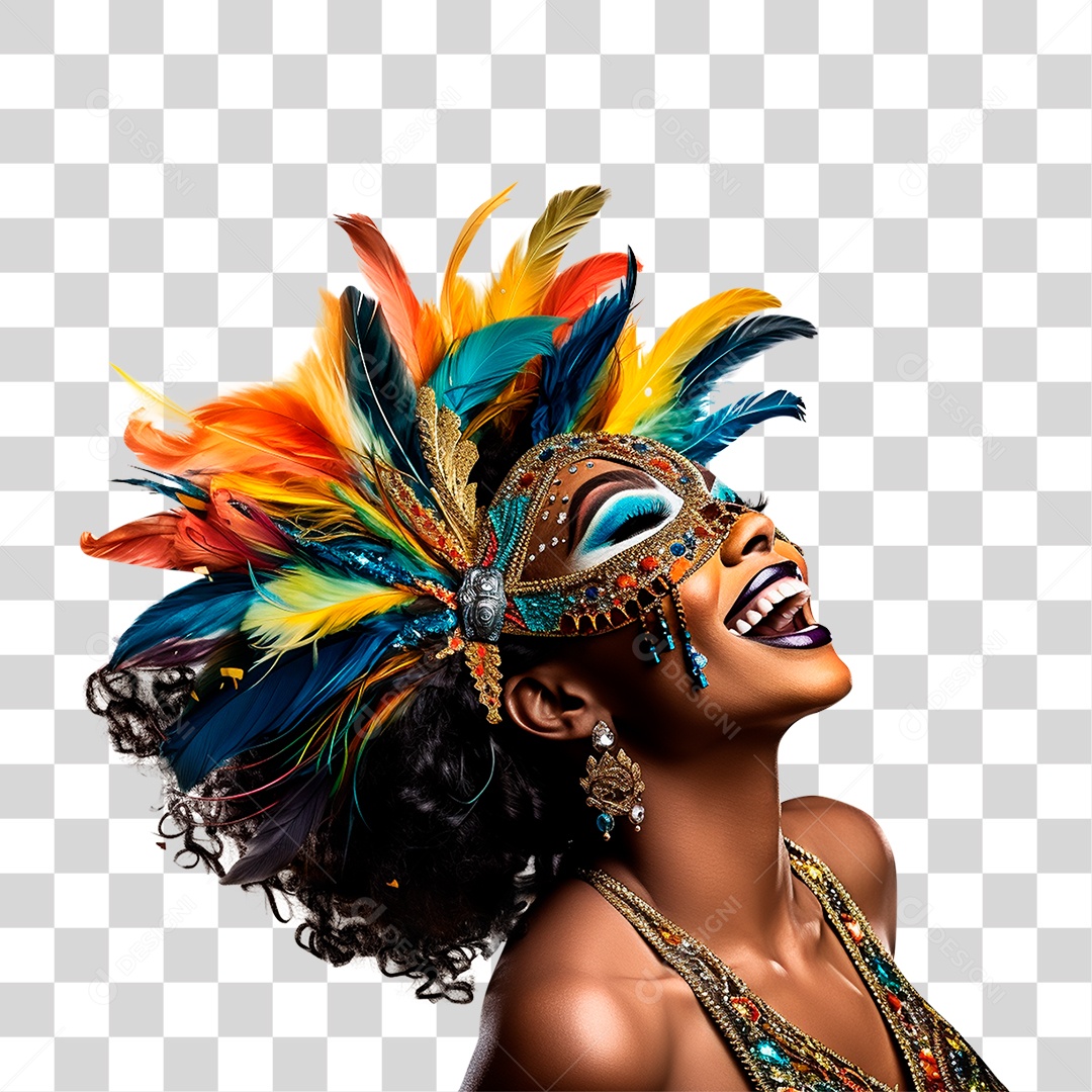 Mulher Vestida Para o Carnaval PNG Transparente