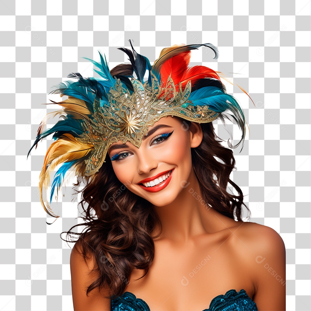 Mulher Vestida Para o Carnaval PNG Transparente