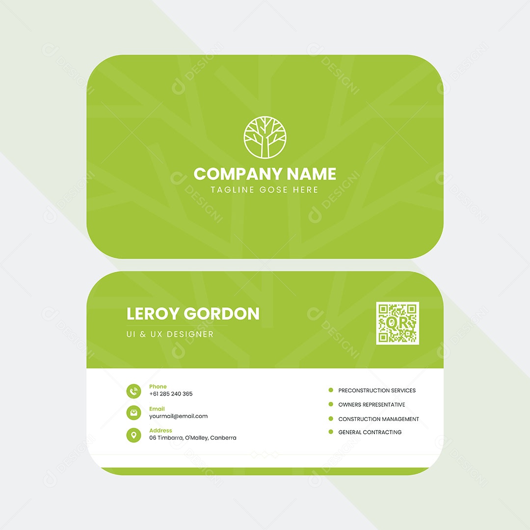 Modelo de Cartão de Visita Vetor EPS Editável