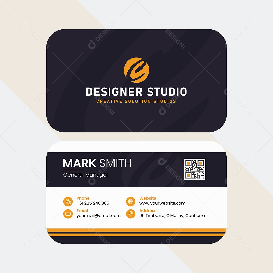 Modelo de Cartão de Visita Vetor EPS Editável