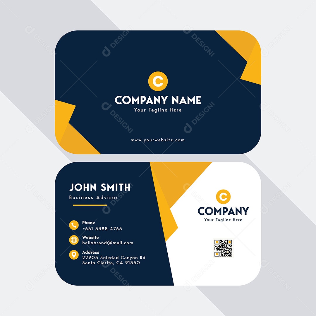 Modelo de Cartão de Visita Vetor EPS Editável