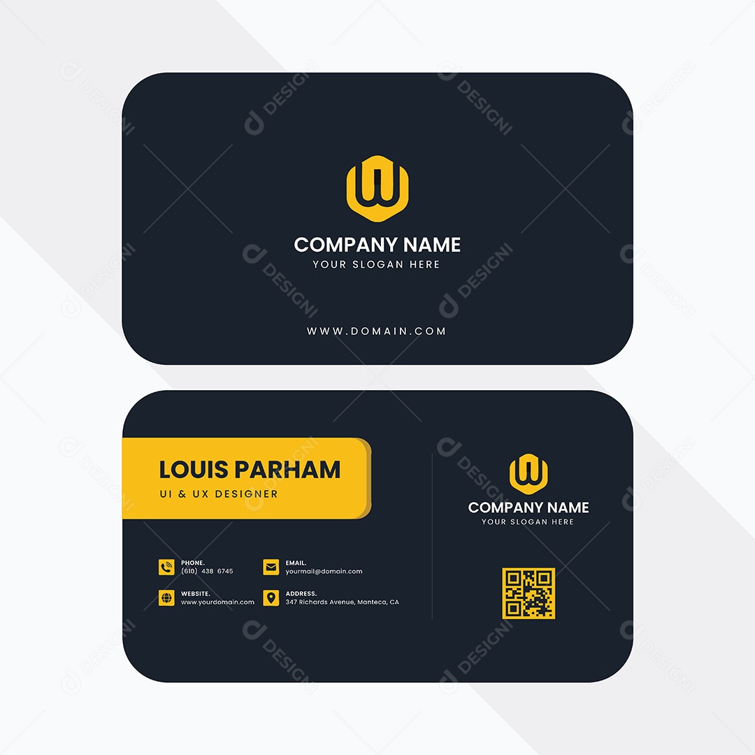 Modelo de Cartão de Visita Vetor EPS Editável