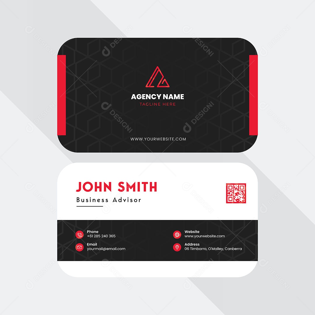 Modelo de Cartão de Visita Vetor EPS Editável