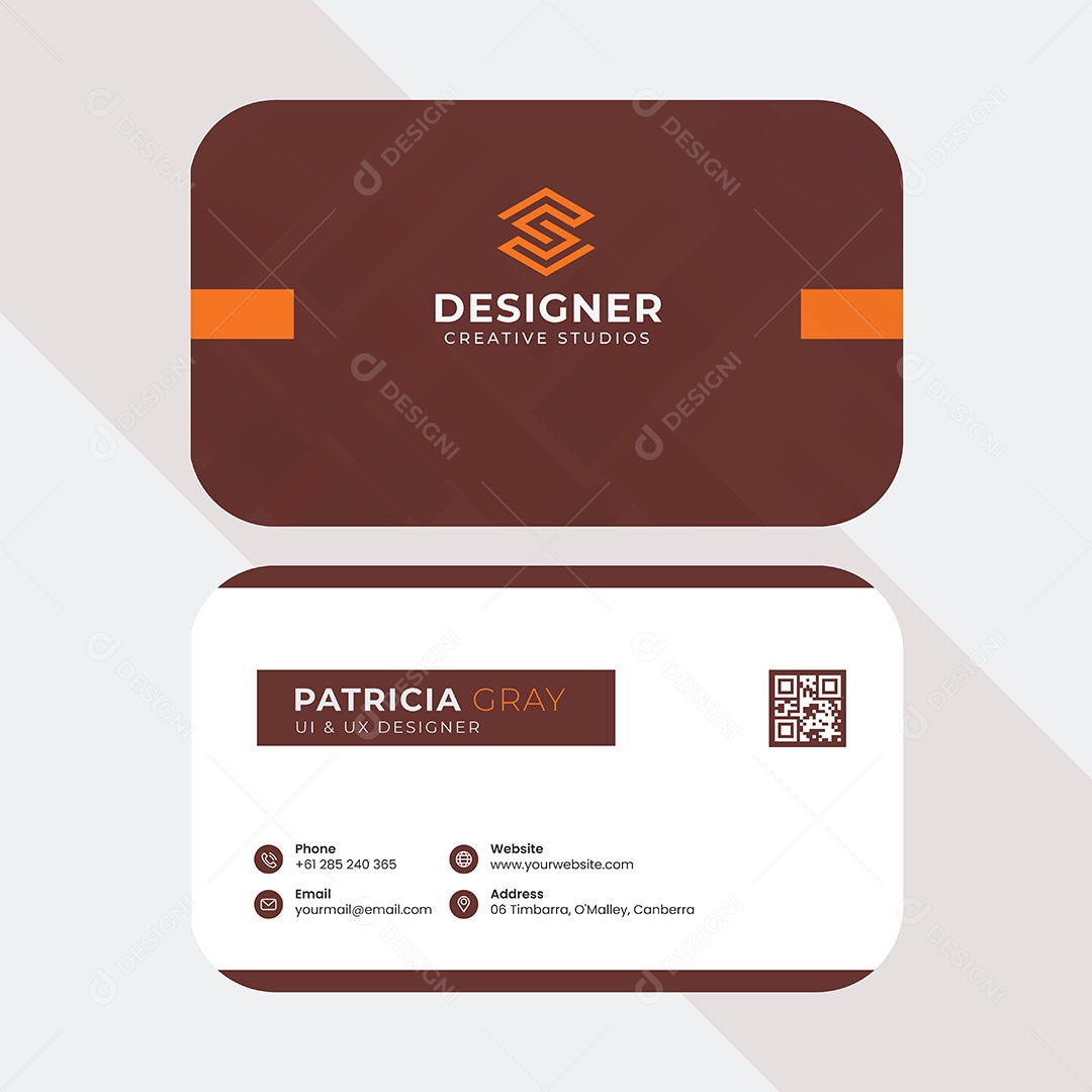 Modelo de Cartão de Visita Vetor EPS Editável