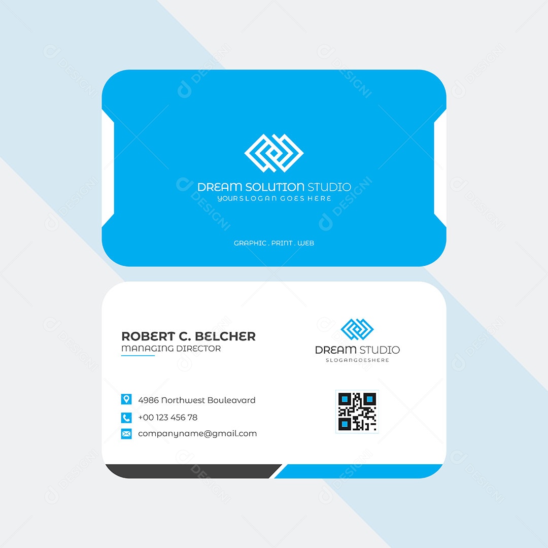 Modelo de Cartão de Visita Vetor EPS Editável