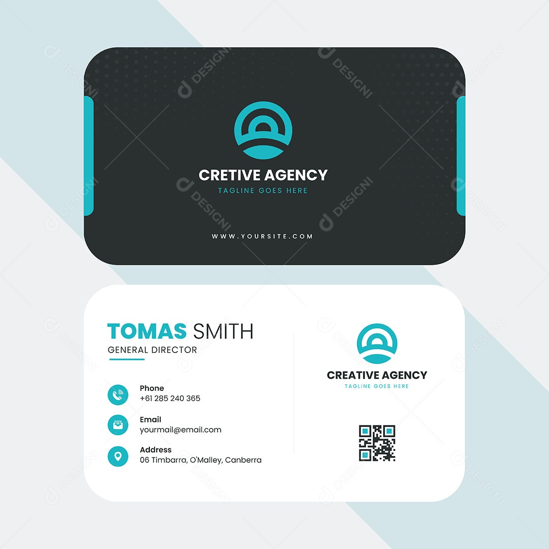 Modelo de Cartão de Visita Vetor EPS Editável