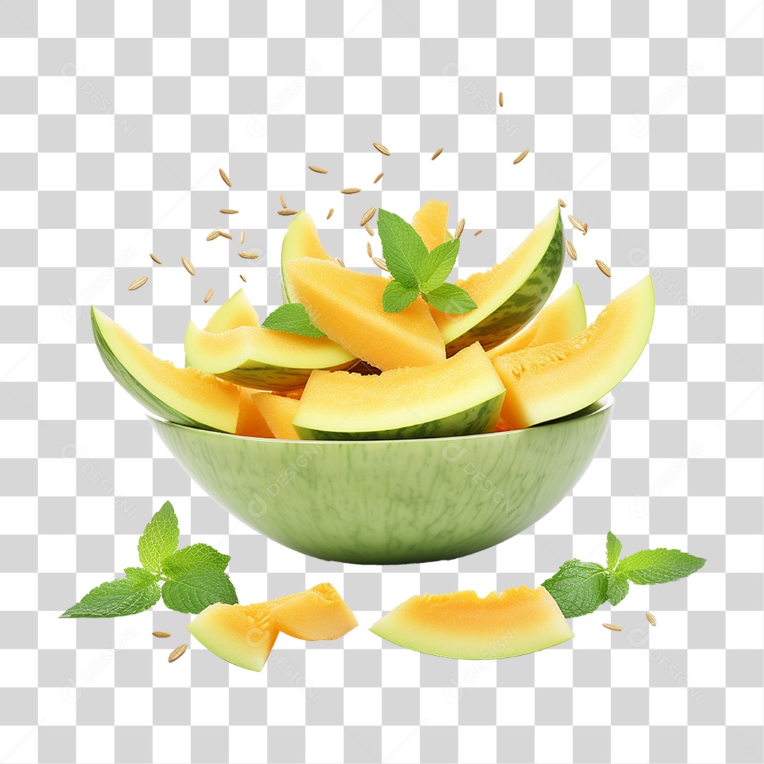 Fatias Pedaços de Melão PNG Transparente