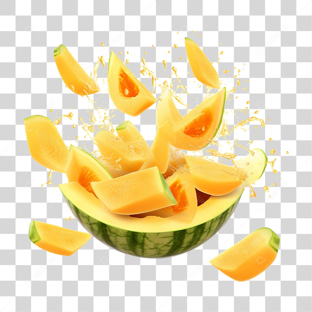 Pedaços de Melão PNG Transparente