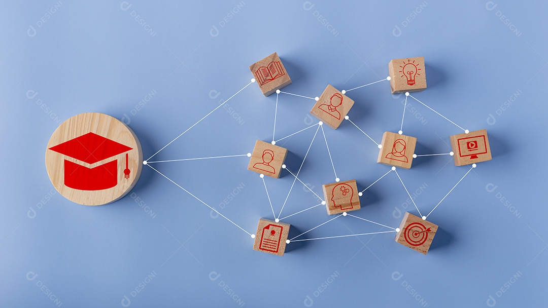 Blocos de madeira sobre fundo isolado