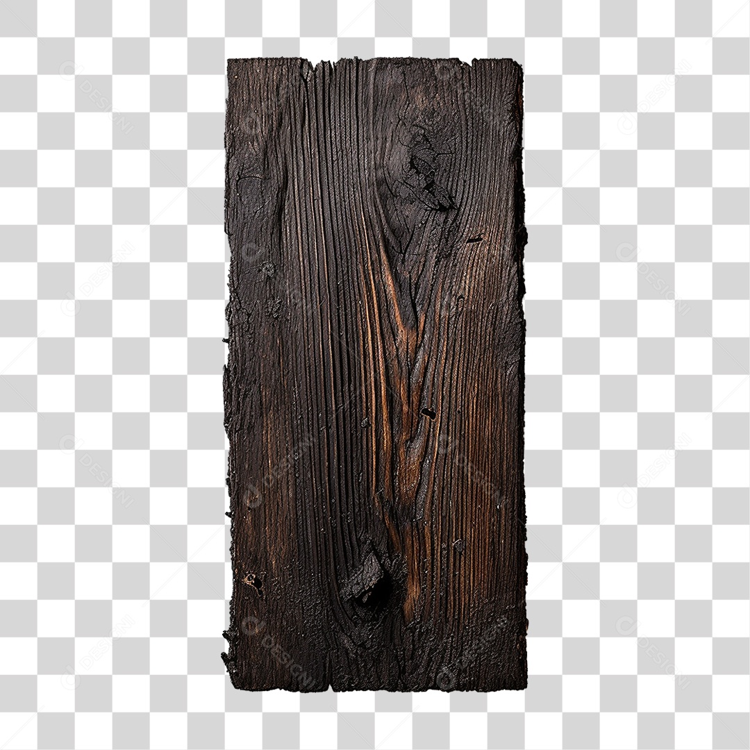 Tábua de Madeira Queimada PNG Transparente