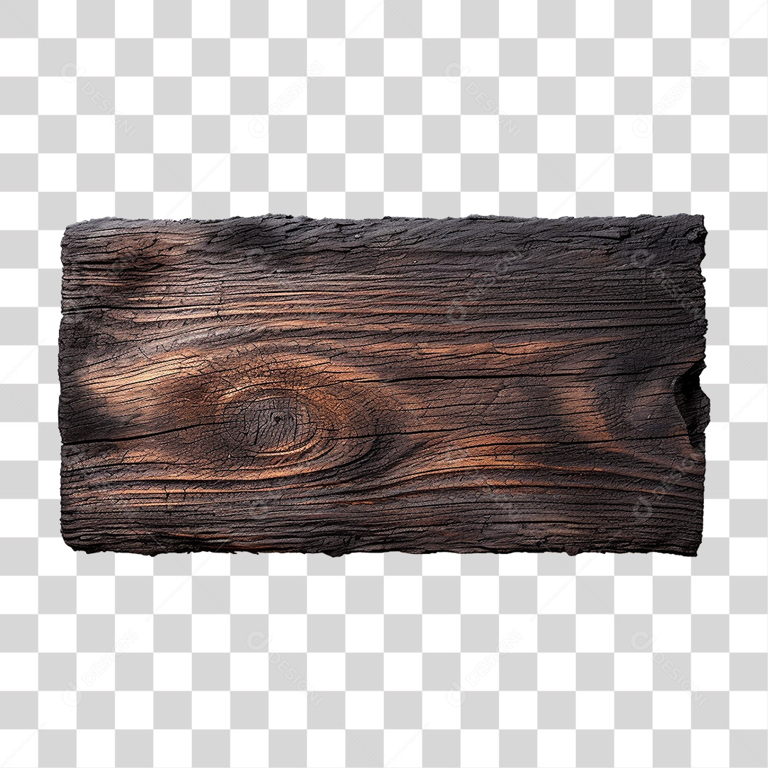 Tábua de Madeira Queimada PNG Transparente