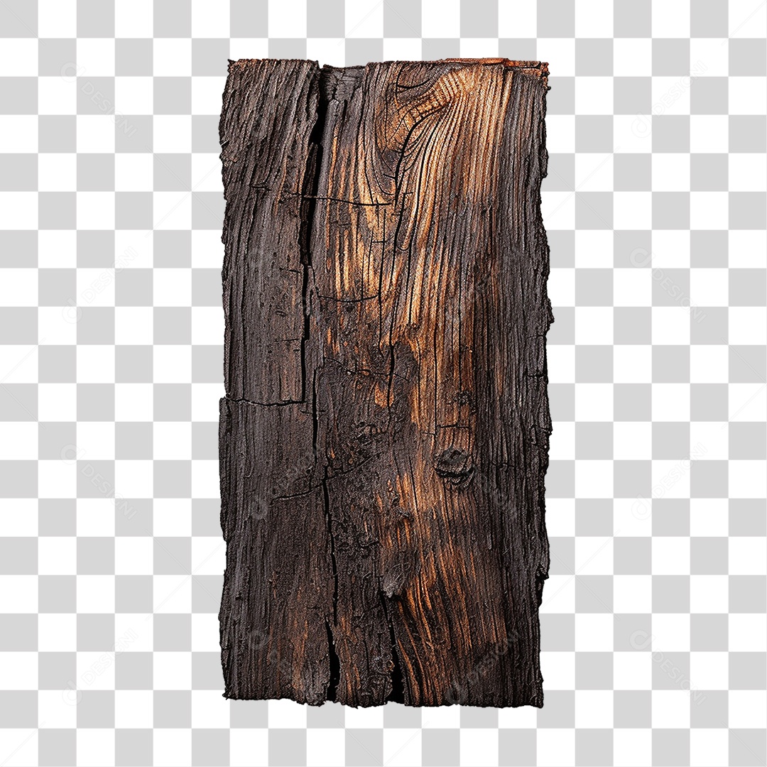 Tábua de Madeira Queimada PNG Transparente