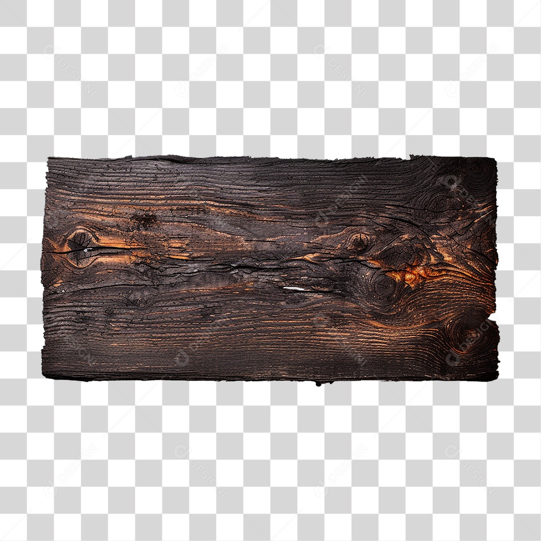 Tábua de Madeira Queimada PNG Transparente