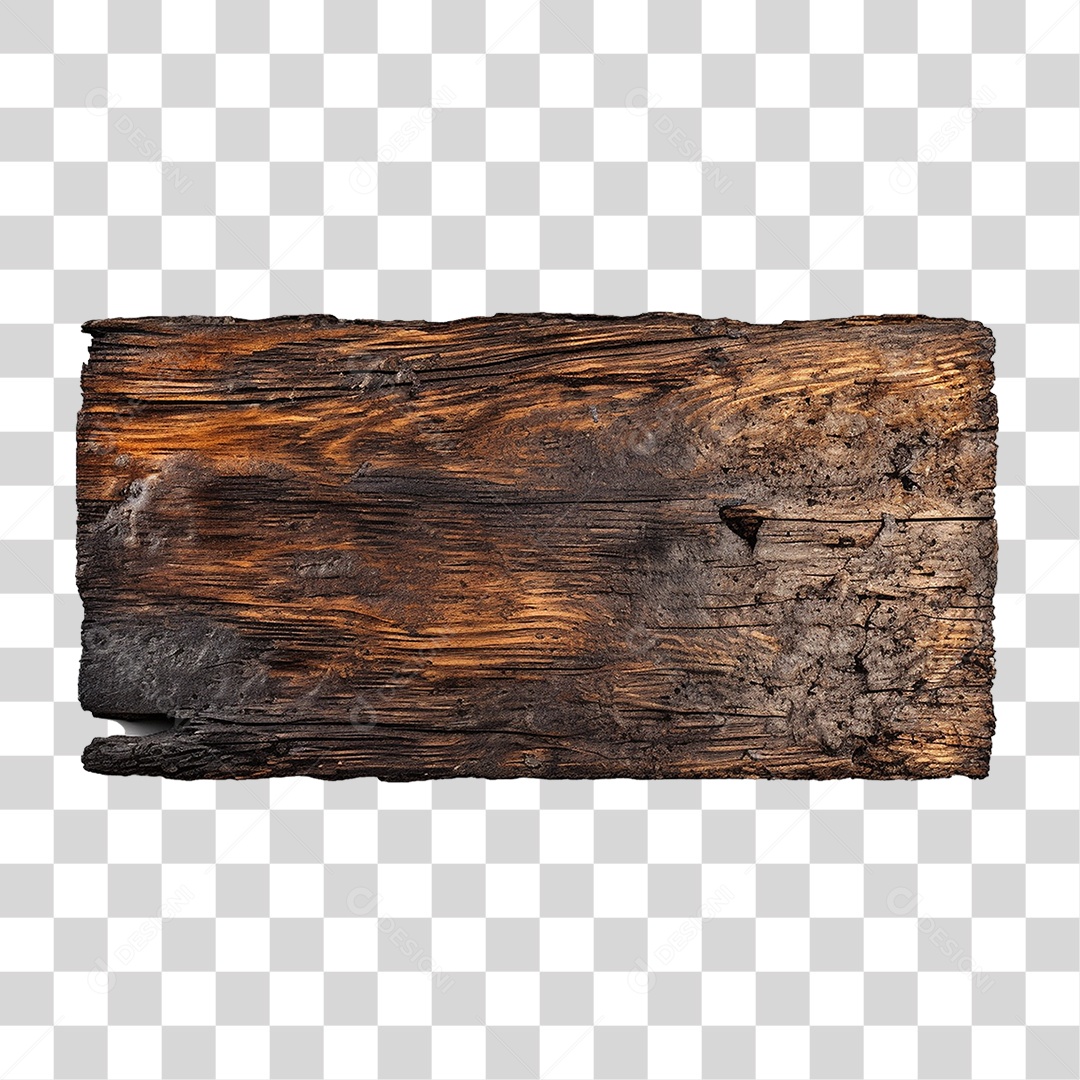 Tábua de Madeira Queimada PNG Transparente