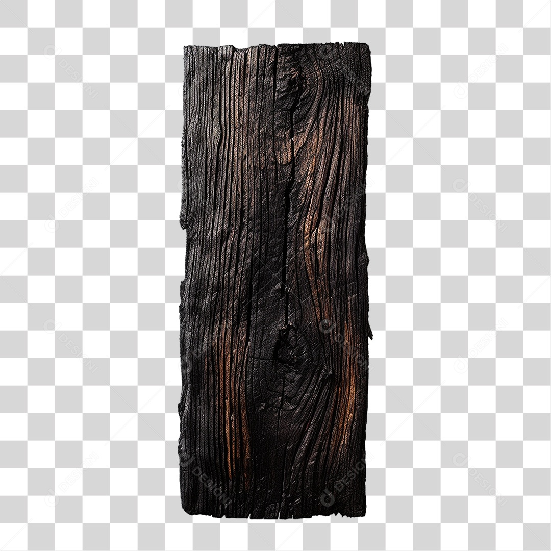 Tábua de Madeira Queimada PNG Transparente