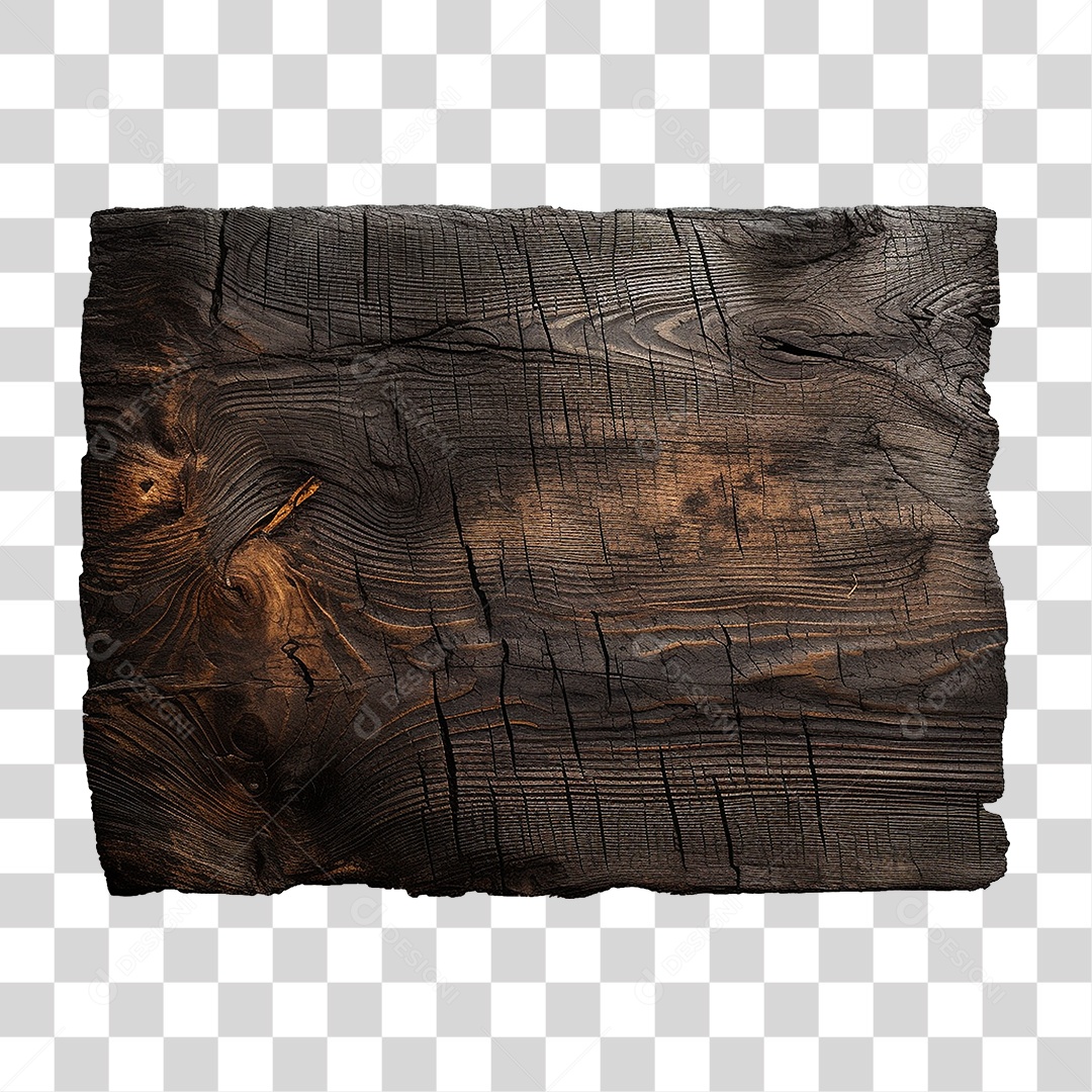 Tábua de Madeira Queimada PNG Transparente