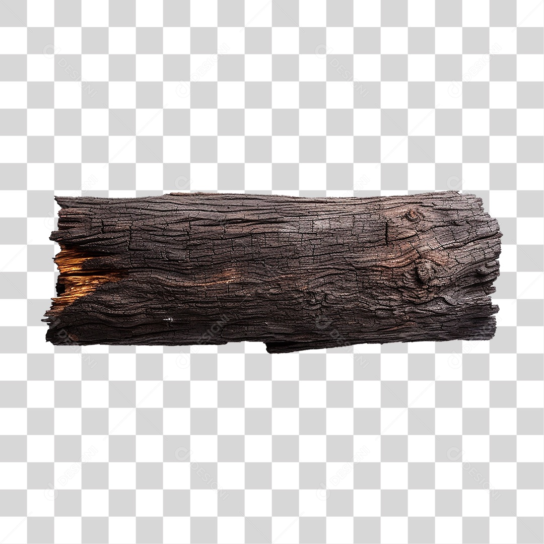Tábua de Madeira Queimada PNG Transparente