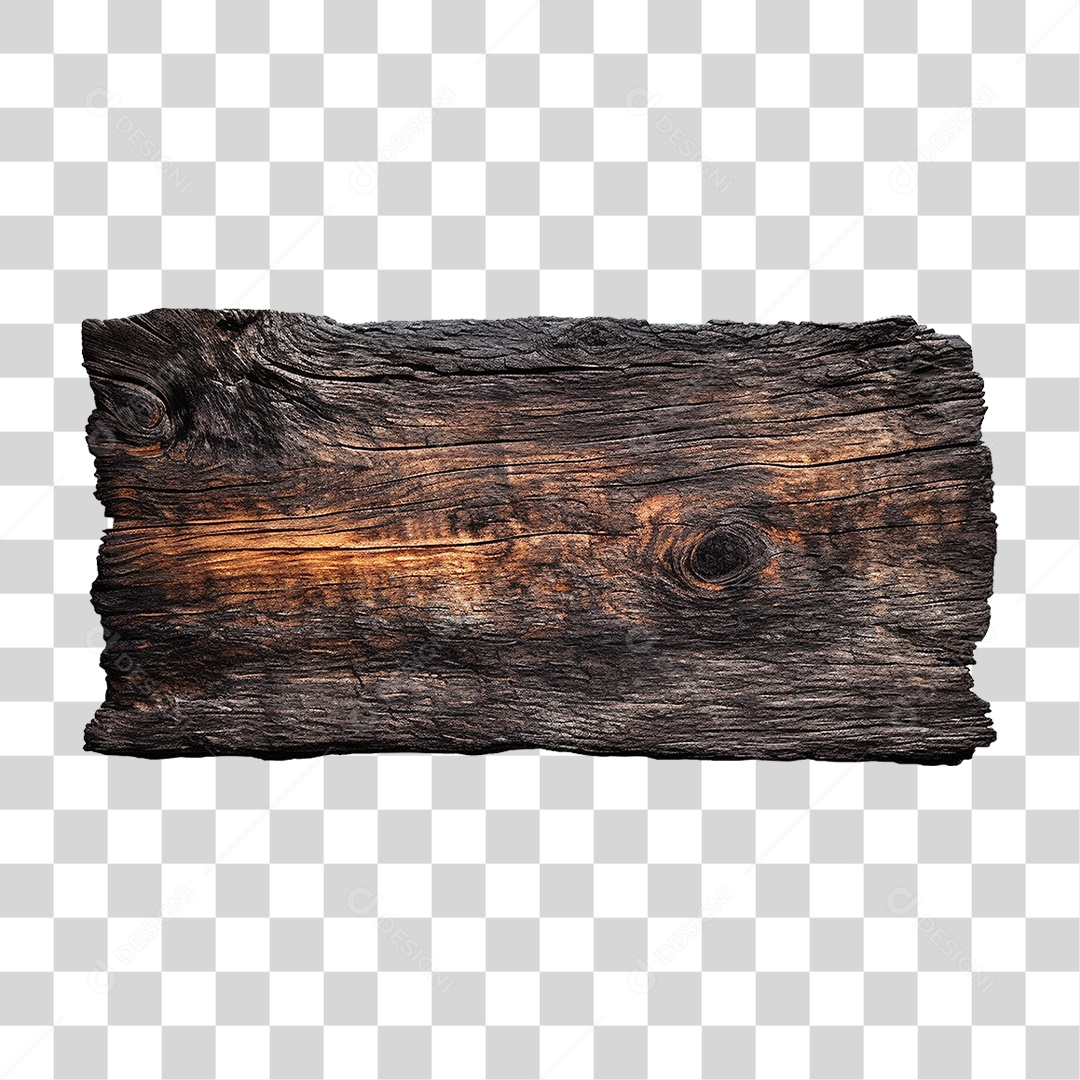 Tábua de Madeira Queimada PNG Transparente