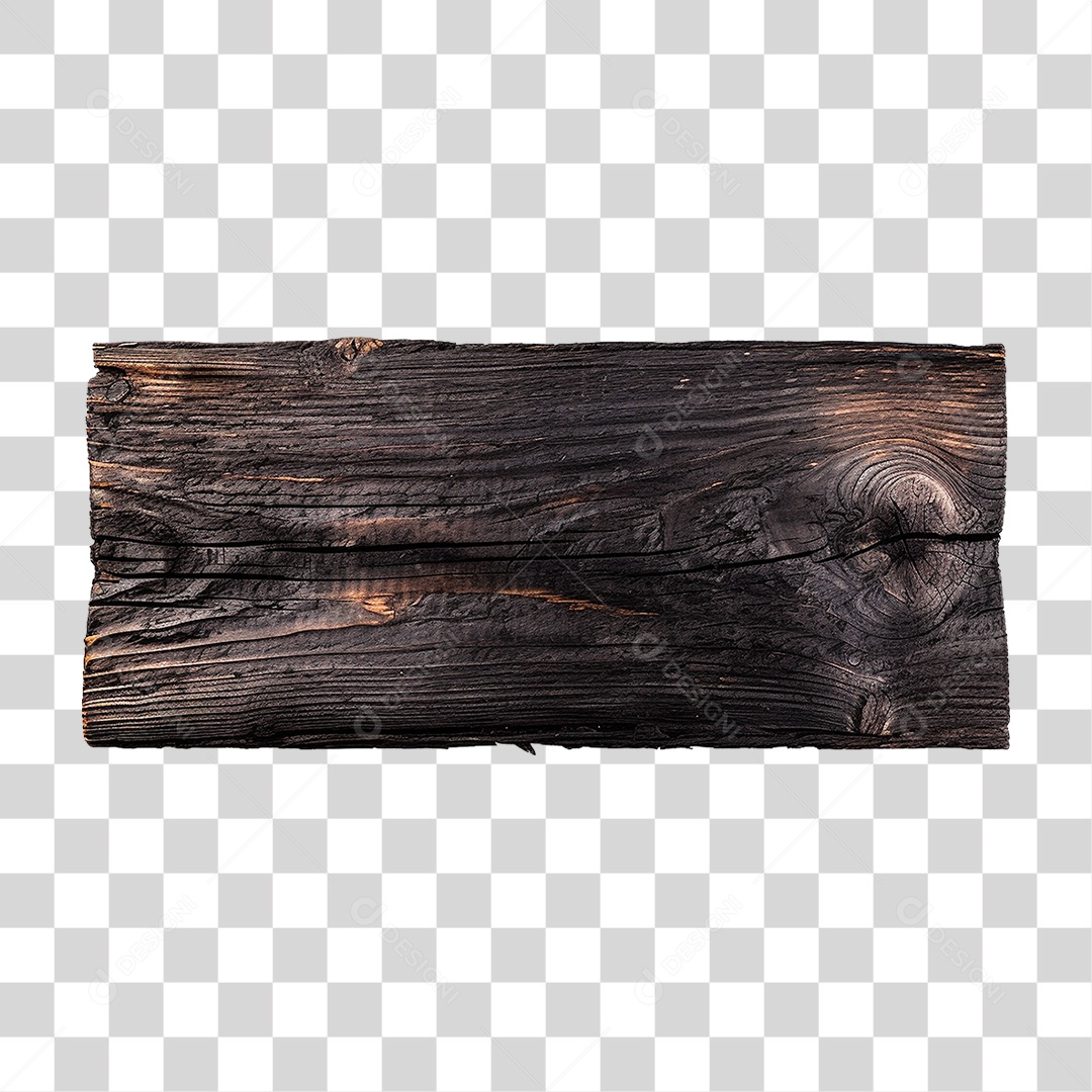 Tábua de Madeira Queimada PNG Transparente