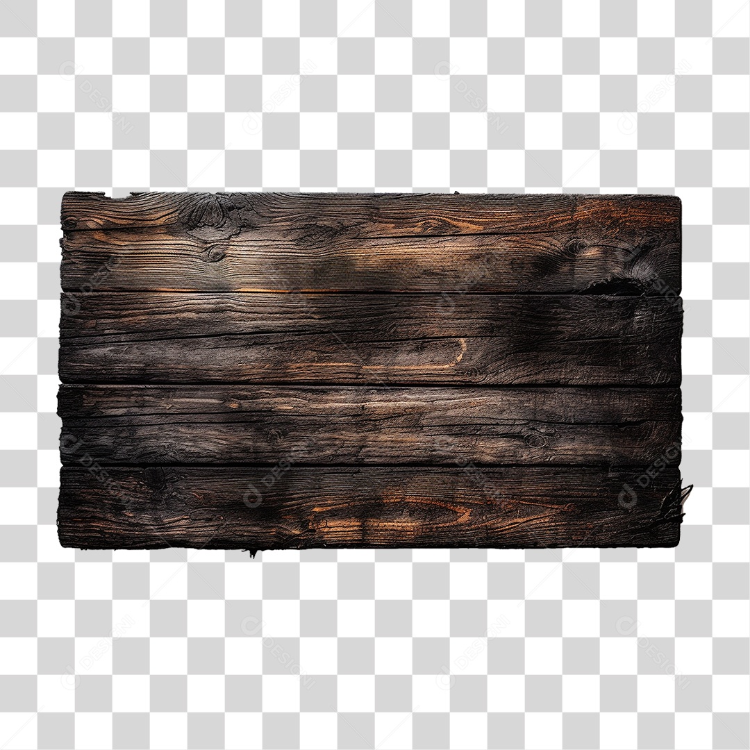 Tábua de Madeira Queimada PNG Transparente