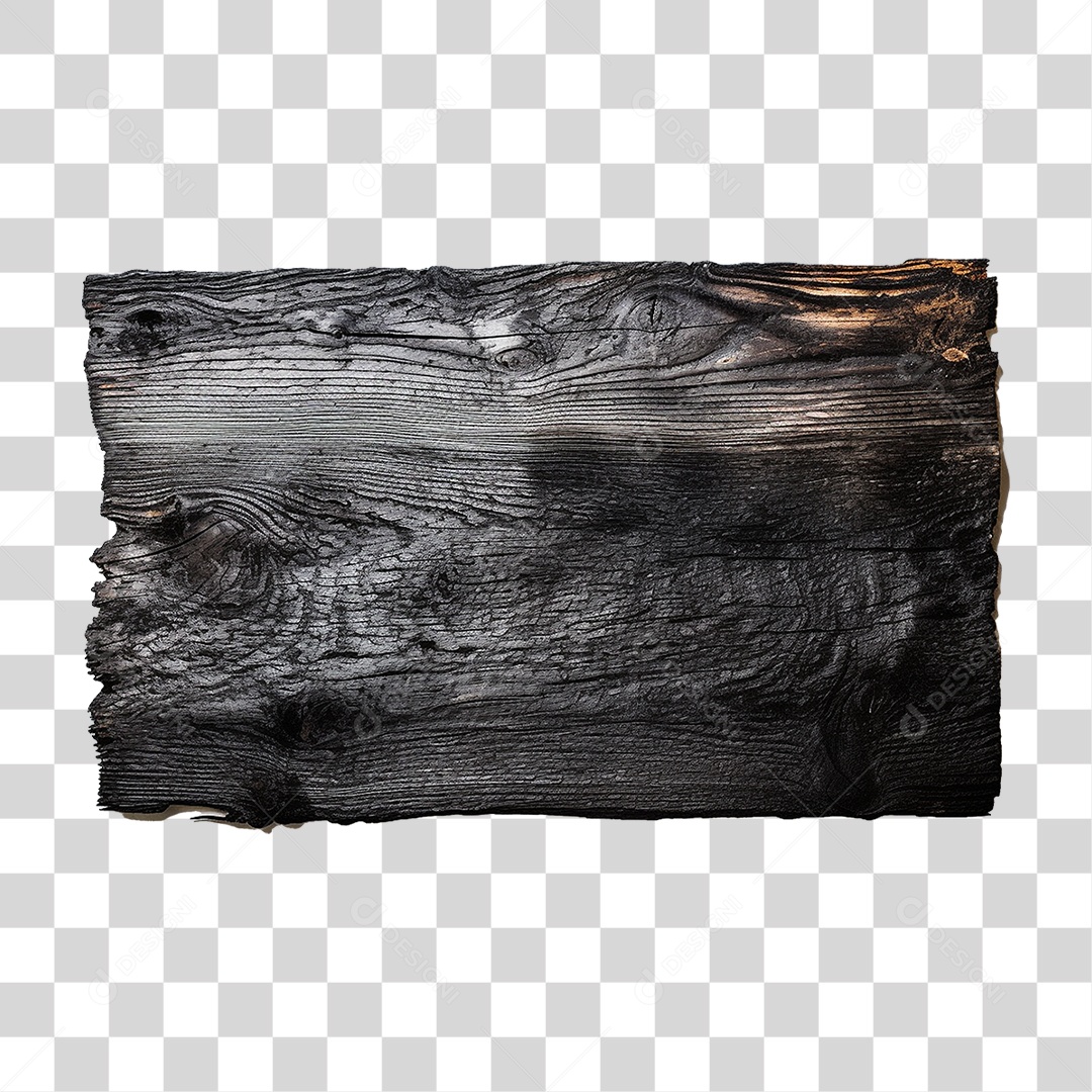 Tábua de Madeira Queimada PNG Transparente
