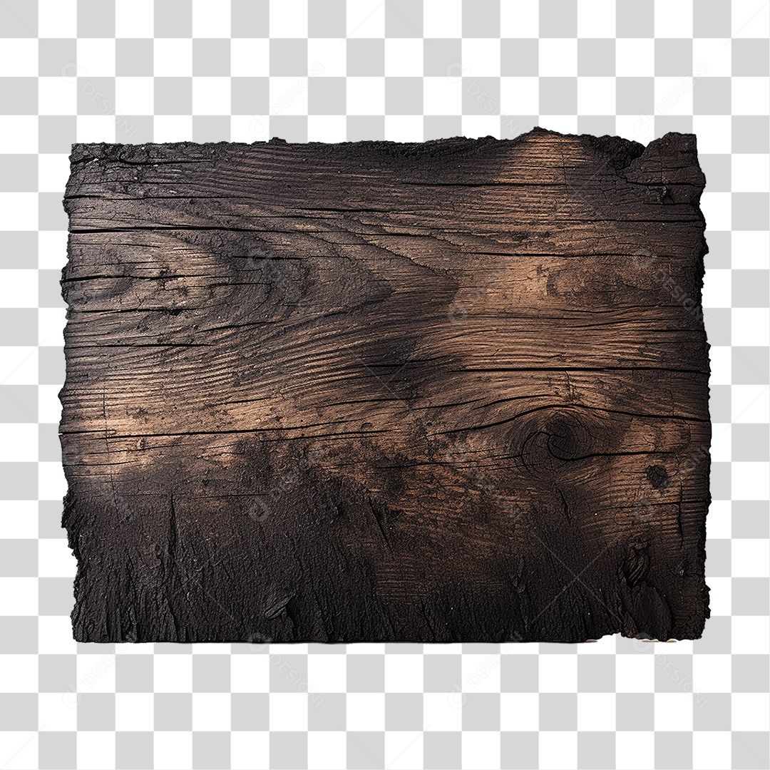 Tábua de Madeira Queimada PNG Transparente