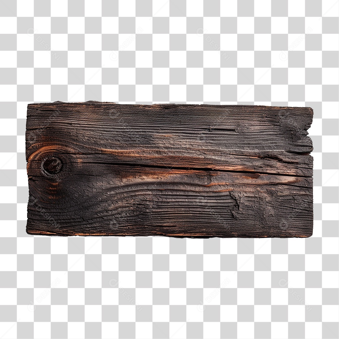 Tábua de Madeira Queimada PNG Transparente