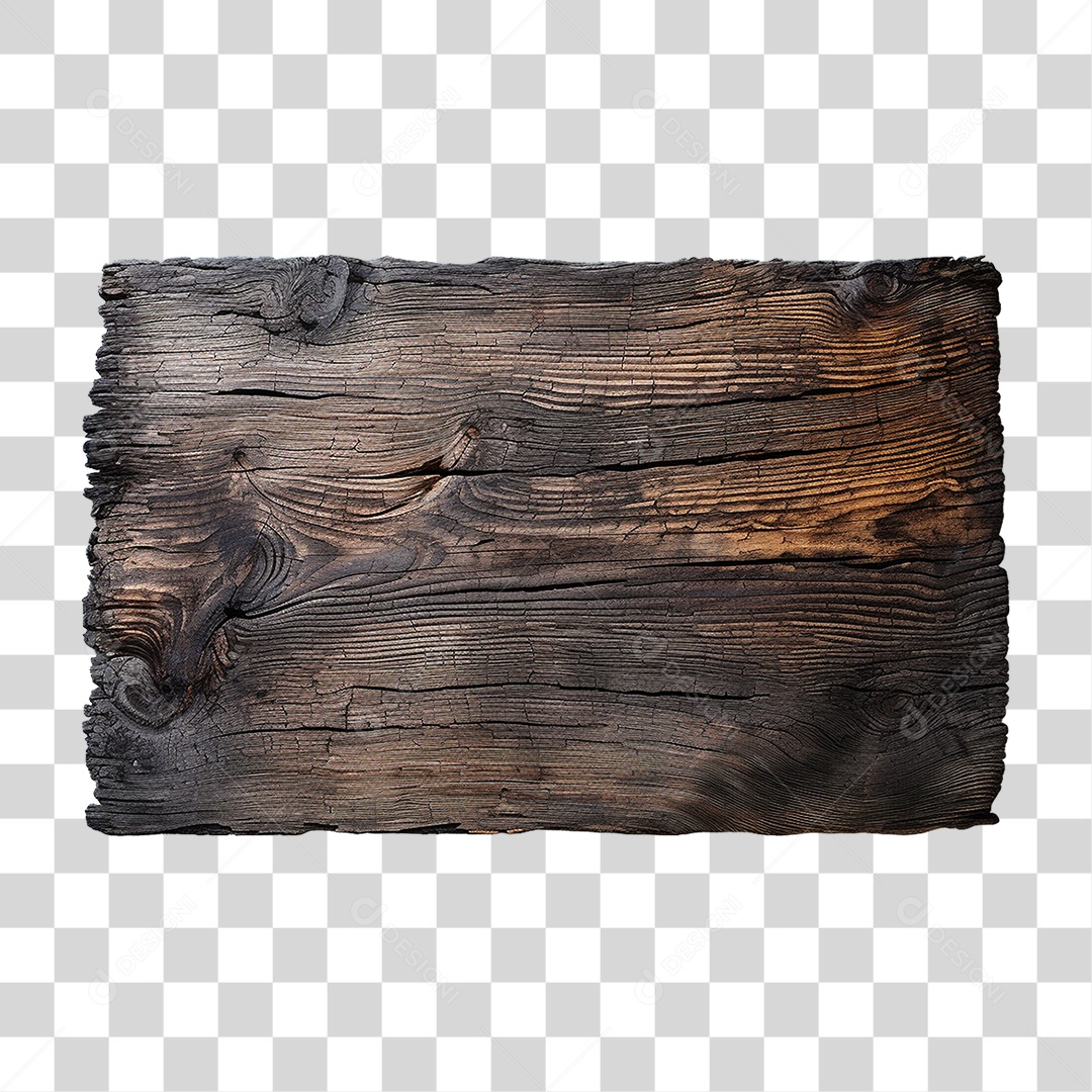 Tábua de Madeira Queimada PNG Transparente