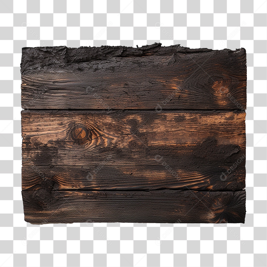 Tábua de Madeira Queimada PNG Transparente