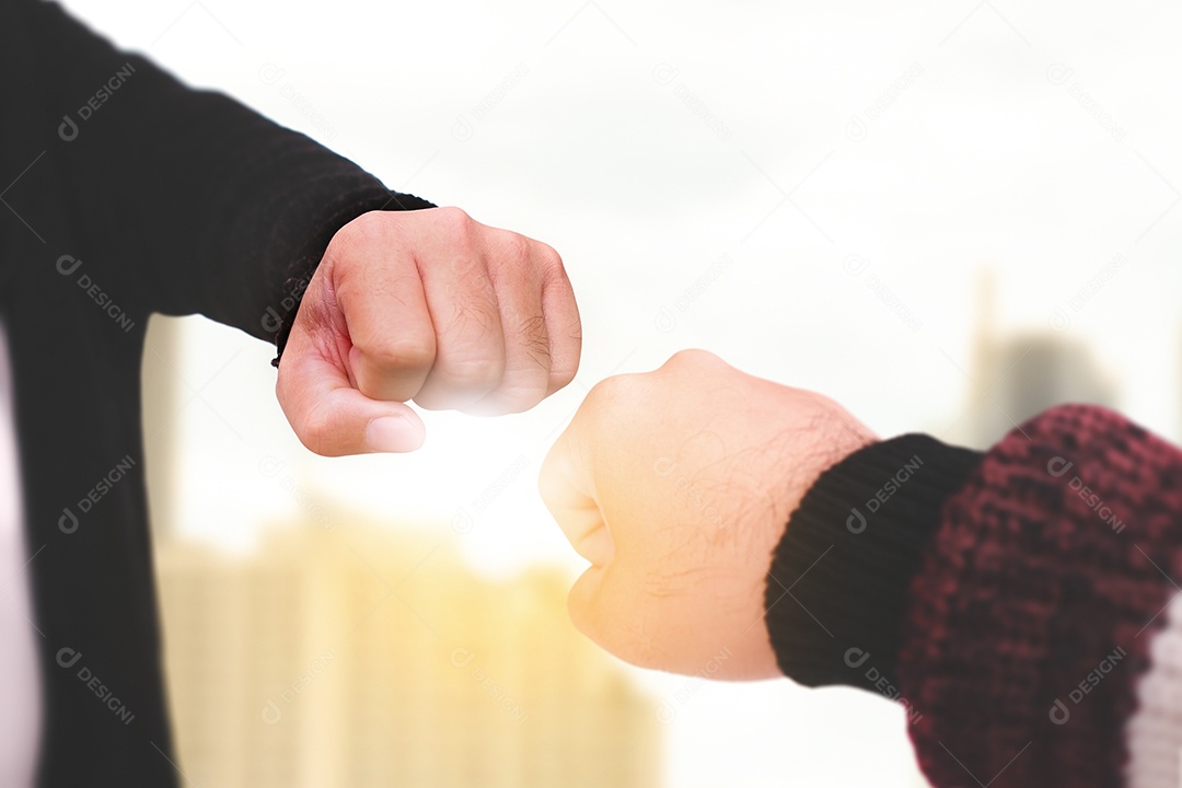 Saudação de duas pessoas cumprimentando