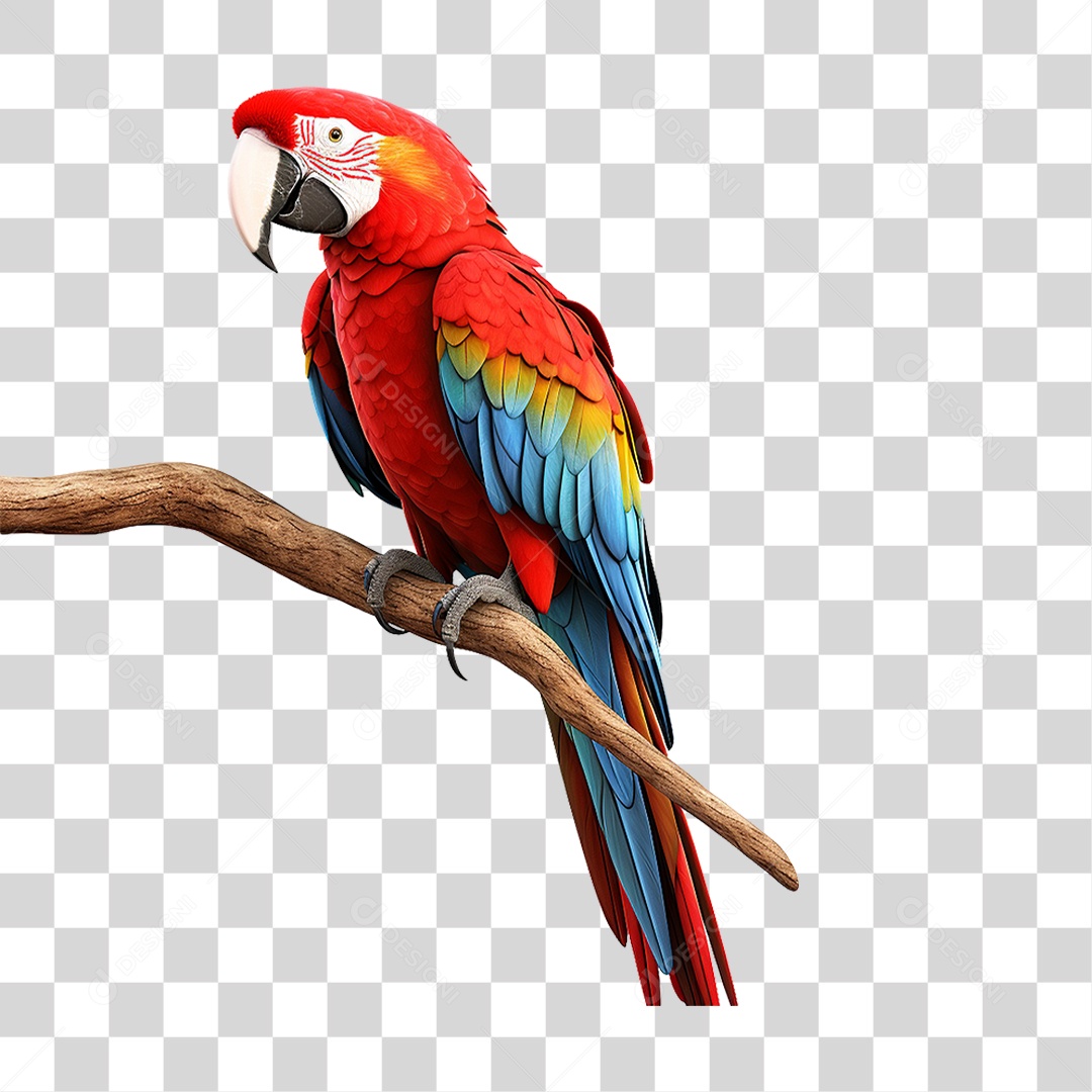 Pássaro Arara Colorida PNG Transparente