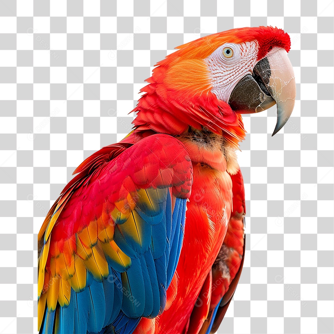 Pássaro Arara Colorida PNG Transparente