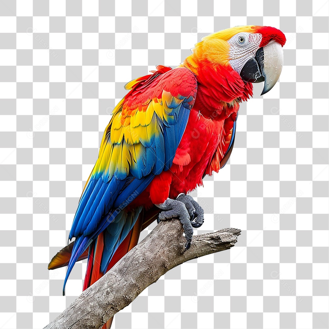 Pássaro Arara Colorida PNG Transparente