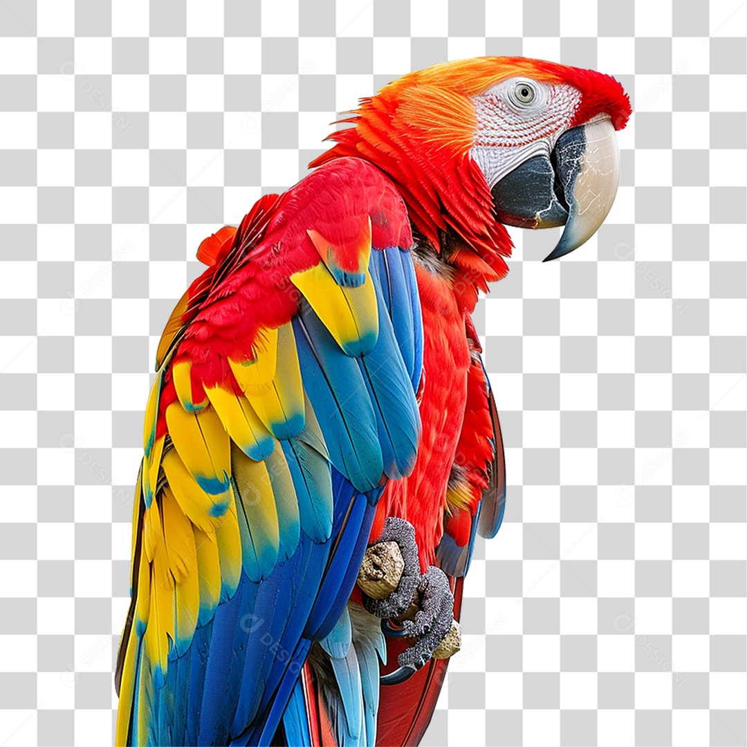 Pássaro Arara Colorida PNG Transparente