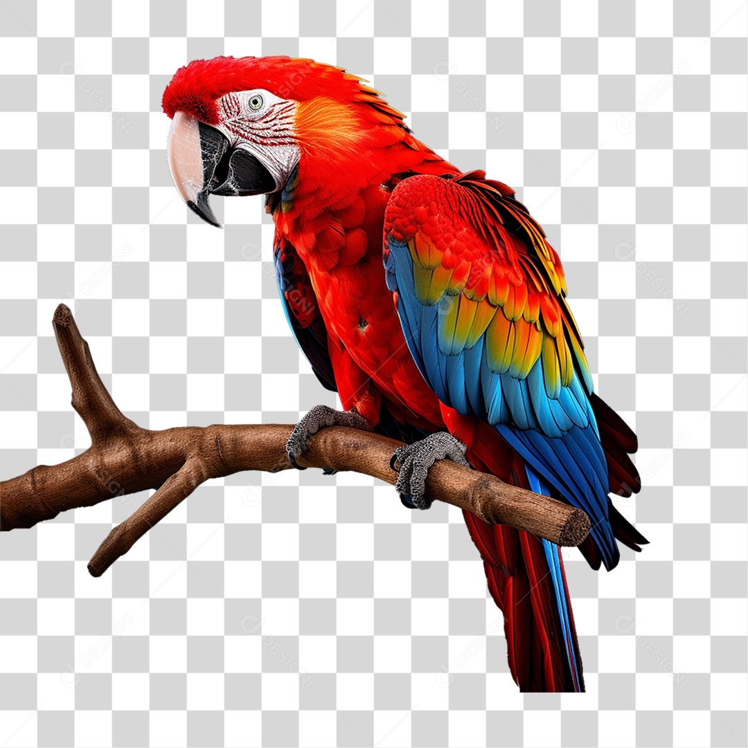 Pássaro Arara Colorida PNG Transparente