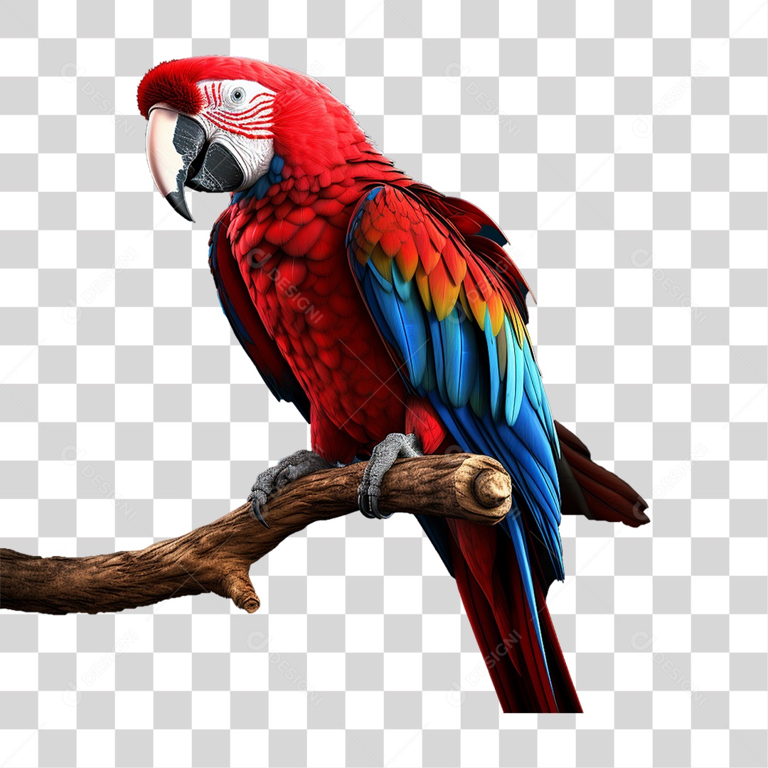 Pássaro Arara Colorida PNG Transparente