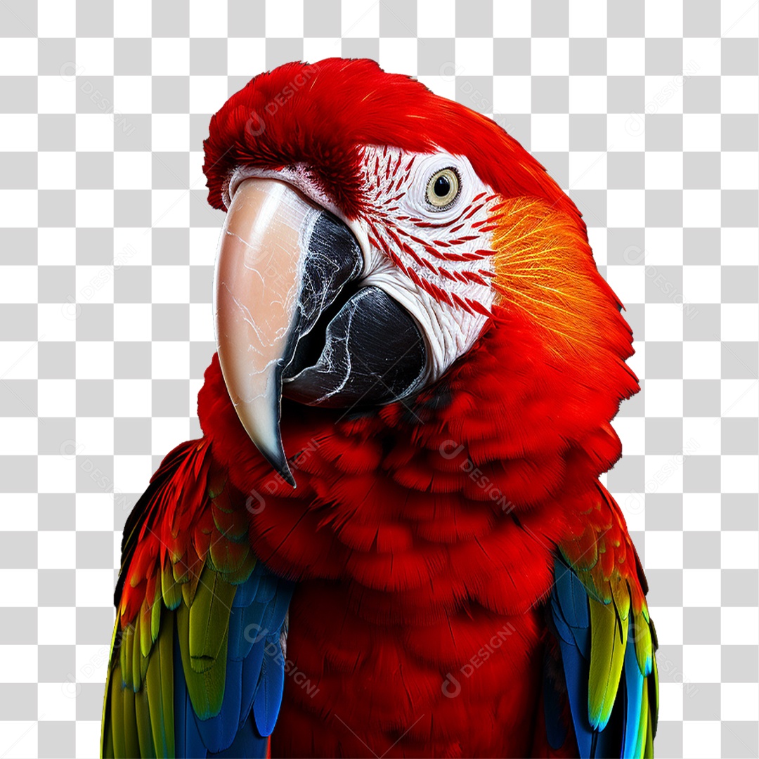 Pássaro Arara Colorida PNG Transparente