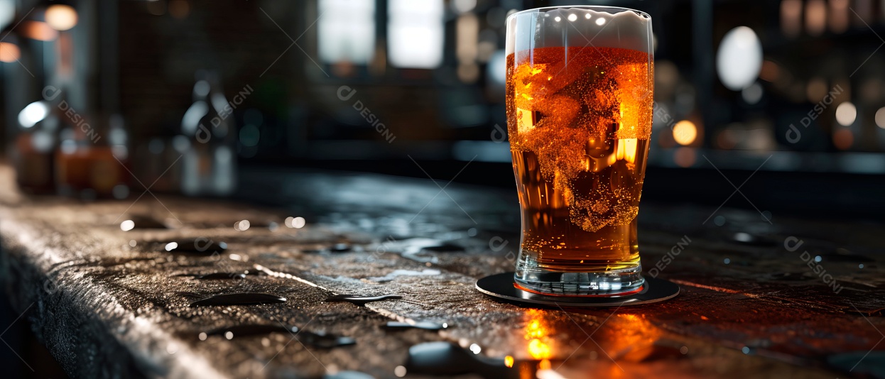 Copo de cerveja IA generativa.